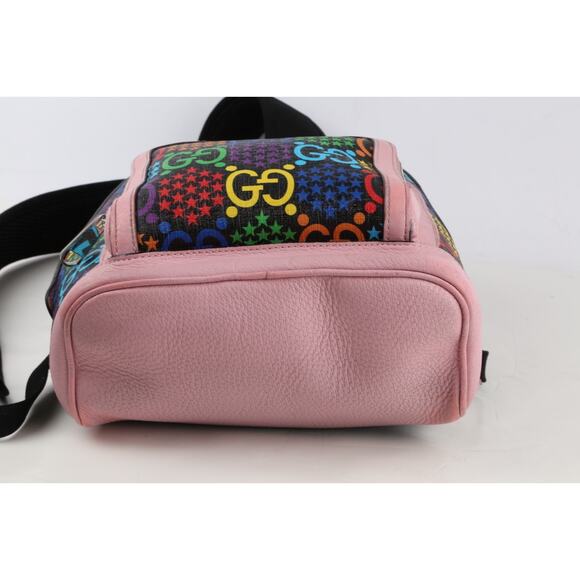GUCCI Logo GG Psychedelic Backpack Bag Supreme Leather Black Pink Italy 14FB854 - Picture 12 of 16